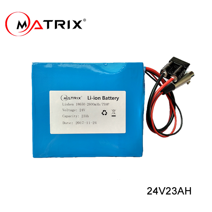 Matrix 24v 23ah li-ion Motorcycles battery pack Waterproof PVC Lithium Battery Pack Built-in BMS